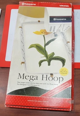 Husqvarna Viking Mega Hoop Designer 1 and 11 Embroidery Mega Hoop Complete w/ CD - Image 1 of 4