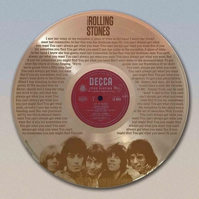 Rolling Stones - You Can't Always Get  laser etched LP record wallart M4 - Image 1 of 4