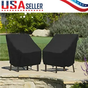1/2/4X Patio Chair Cover UV Waterproof Outdoor Stackable High-Back Chairs Covers