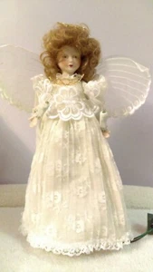 Silvestri Angel Tree Topper Porcelain Face Lace Gown EX383 - Picture 1 of 6