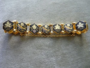SCHÖNES DAMASZENER ARMBAND, BLUMEN- & VOGELMOTIV, SICHERHEITSKETTE - Bild 1 von 6