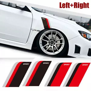 2PCS SPORT Car Side Door Fender Racing Sticker Graphic Decal Sticker Accessories - Picture 1 of 12