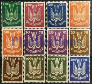 N1461 - GERMANIA - GERMANY 1922/23 POSTA AEREA - AIRMAIL FULL 2 SET 12 STAMPS MH - Imagen 1 de 1