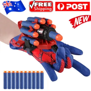 For Spider Man Glove Web Shooter Dart Blaster Launcher Toys Costume Kids Gift - Picture 1 of 12