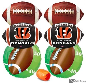 Cincinnati Bengals Fútbol Fiesta Mylar Lámina 7 piezas Globos, Naranja Negro Blanco - Imagen 1 de 4