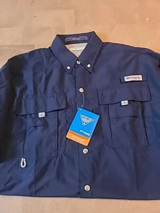 Columbia PFG Bahama II Short Sleeve Shirt 212464,Size,Small, Blue - Picture 1 of 2