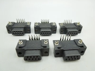 DB9 D-SUB 9-Pin Female Right Angle Solder Type Connector PCB Assembly (QTY 5) - Image 1 of 4