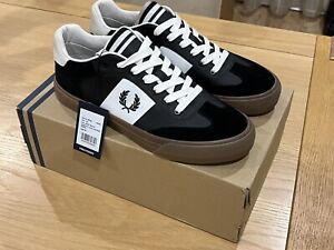 Mens Fred Perry B9100 Clay Leather Suede Trainers - Black - Size UK 8 - BNWT