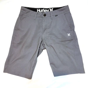 Hurley Shorts Men's Size 28 Gray Geometric Allover Slash Pocket Active Chino - Picture 1 of 6