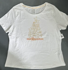 Walt Disney World Cinderella Castle White Short Sleeve Shirt Women's Size XL NEW - Picture 1 of 8