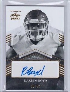 2021 Leaf Ultimate Draft Portrait B&W Auto Gold Rakeem Boyd - Arkansas 38/50 - Picture 1 of 1
