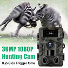 Trail Wildlife Camera 36MP 1080P HD Trap Game Hunting Cam Night Vision 34LED