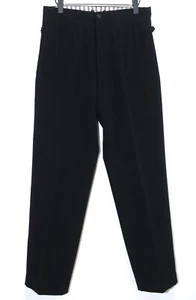 French Vintage 1930/40s Black Wool Tailored Pleated Pants W33 Made in France - Picture 1 of 10