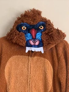 Briefly Stated Baboon Monkey One Piece Hooded Costume Cosplay Adult Sz Large - Picture 1 of 10