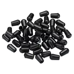 PVC End Caps, 50 Pcs 3.5mm IDx7.8mm OD Bolt Cover Feet Caps Protector, Black - Photo 1/7