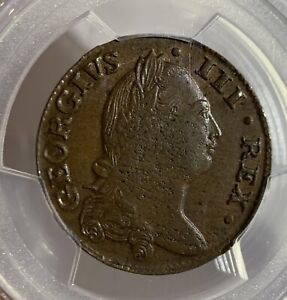 IRELAND. 1/2 Penny, 1782. London Mint. George III. PCGS MS-62BN
