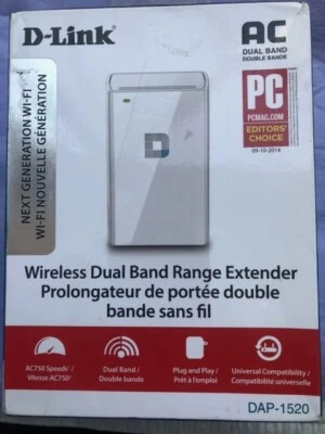 AC WALL PLUG D-Link DAP-1520 Dual Band WI-FI AC750 router AMPLIFI RANGE EXTENDER - Image 1 of 4