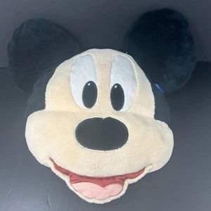 Disney Mickey Mouse Face Microbead Plush Pillow Nylon Stretch 17" Stuffed Animal - Picture 1 of 8