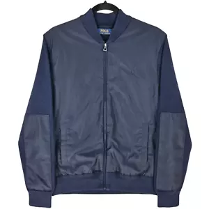 Polo Ralph Lauren Dark Blue Hybrid Knit Bomber Jacket Size M - Picture 1 of 2