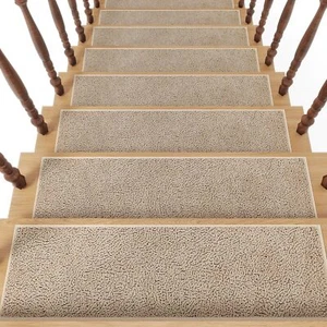 Non-slip Stair Treads Wooden Steps Indoor 15 Pcs 8"x30"carpet For Residue Free - Picture 1 of 8