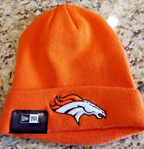 NWT DENVER BRONCOS NEW ERA Large Logo Orange BEANIE OSFM D4 - Picture 1 of 2