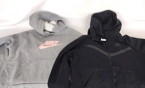 Nike Hoodie Sweatshirts (2) Youth XL Tech Fleece Black Gray Pink - Picture 1 of 15