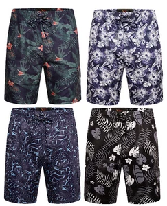 Mens Froge BIG Floral Hawaiian Swim Cargo Shorts Beach Summer Mesh Lined 2-6XL - Picture 1 of 11