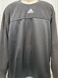 NEW Mens Adidas Long Sleeve Fleece Sweatshirt Black 2XL - Picture 1 of 2