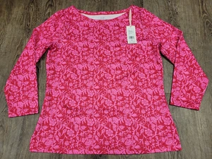 Vineyard Vines Neu mit Etikett bedrucktes einfaches T-Shirt Sankaty U-Boot-Ausschnitt rot fuchsia pink Shirt M - Bild 1 von 5