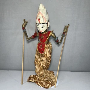 Vintage handgeschnitzte indonesische Wayang Golek javanische Stabpuppe - Bild 1 von 12