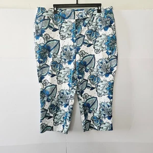 Ann Taylor Curvy Size 16 Cotton Zippered Button Closure Women's Capri Pants with - Picture 1 of 15