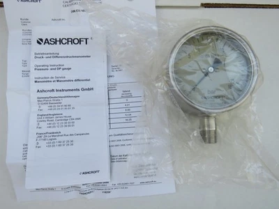 Манометр Ashcroft 0-16 бар EN837-1 заполненный глицерином жидкостью T5500 1% быстрая доставка - Изображение 1 из 4