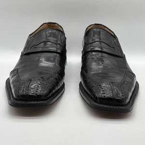 David Eden Herren Basset Krokodil/Aal elegante Schuhe grün Größe 9 - Bild 1 von 11