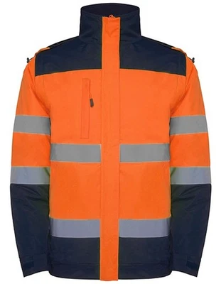 ROLY Hi-Vis Winter Jacke Warnjacke Warnschutz Warnweste Winterjacke Kapuze Warnorange
