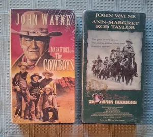 NEW John Wayne 2 VHS Lot: The Cowboys & The Train Robbers Ann-Margret New Sealed - Picture 1 of 3