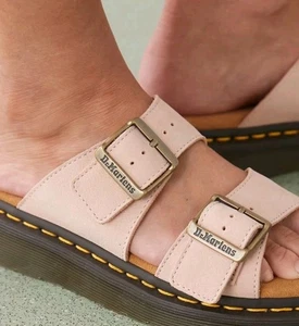 BN Dr Martens Josef Leather Slide Sandals Powder Pink — Milled Nubuck Size 6 - Picture 1 of 12