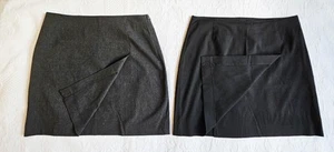 Gap Skirts Pair of 2 in Diff Colors;Size 10 Black; Gray Wrap / Flap Side Zipper - Picture 1 of 9