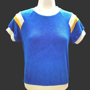 Vintage 70's Womens Fashion Tree Terry Cloth Shirt - Picture 1 of 6