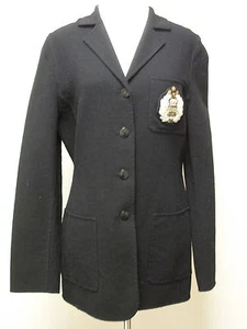 PETER NYGARD handgefertigtes schwarzes Wollsakko Blazer mit Emblem Größe 6 - Bild 1 von 5