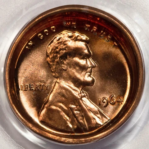 1964 PCGS MS66RD Deep Obverse Die Cap Lincoln Cent Mint Error Amazing Type Coin Cover