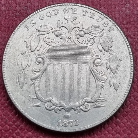 1873 Shield Nickel 5c Higher Grade AU Details #60562 Cover