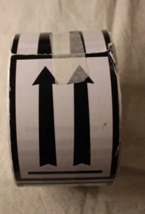 2 Frecce Con Linea Sotto Etichette Spedizione 500 Rotolo da 3x4 Bianco e Nero - Foto 1 di 6