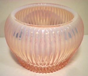Vintage Fenton opalisierend rosa Schale Rose Windlicht Pfirsiche creme Sheffield 1980er - Bild 1 von 11