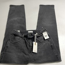 Good American Black Vtg Fold Over Waist Jeans Womens 8/29 x 28" 90's Y2K $169