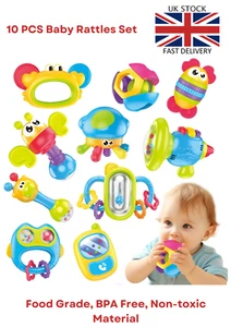 Baby Rattles & Teethers Gift Set, Fine Motor Skills and Sensory development toys - Picture 1 of 8