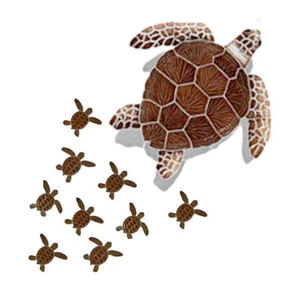 Turtle 22" Loggerhead Group Ceramic Swimming Pool Mosaic Wall Shower Bar Deck  - Picture 1 of 5