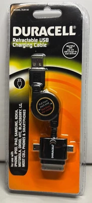 NEW Duracell Retractable USB Charging Cable Multiple Tips Micro Mini USB 30-Pin - Image 1 of 4