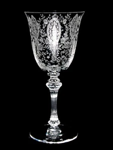 TIFFIN JUNE NIGHT ETCHED WATER or WINE GOBLET 7.75" TALL EXC CONDITION 1941–1966 - Picture 1 of 4