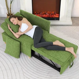 Sofa Bed Chair 4-in-1 Convertible 3-Seat Linen Fabric Loveseat Single Reclinerš¤ - Picture 1 of 124