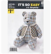 6629 Memory Bear Sewing Pattern Teddy Keepsake Jointed Soft Toy 